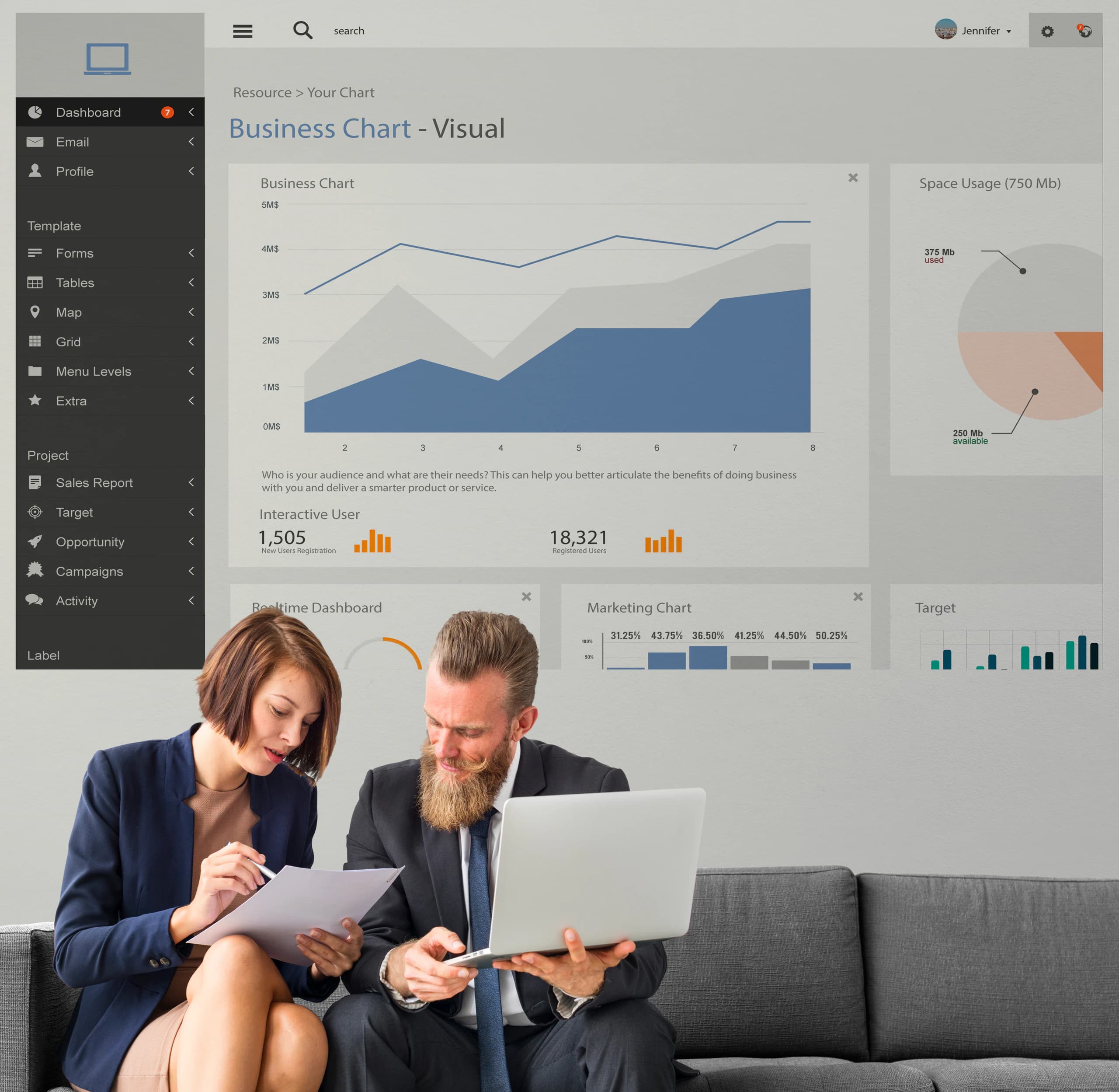 Admin dashboard interface